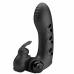 Pretty Love Vance Black Finger Vibrator Dual Motor Silicone Cover