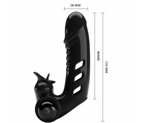 Pretty Love Corbin Black Finger Cover Vibrator - 10 Modes, Silicone, Black