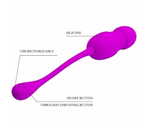 PRETTY LOVE Callie Purple Rechargeable Vibration & Thrust Egg 12 Modes