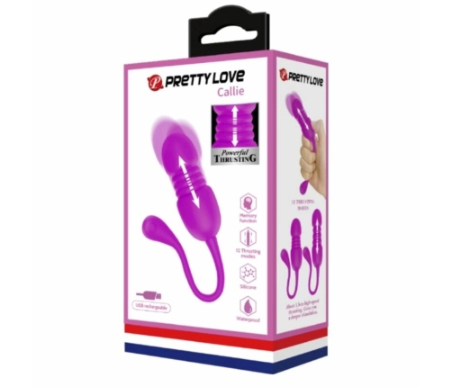 PRETTY LOVE Callie Purple Rechargeable Vibration & Thrust Egg 12 Modes