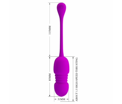 PRETTY LOVE Callie Purple Rechargeable Vibration & Thrust Egg 12 Modes