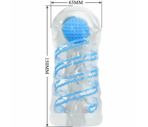 Pretty Love Intimate Spiral Stimulation Sleeve Blue Compact TPR