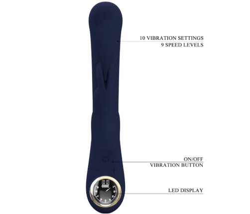 Pretty Love Lamar Blue Dual Action Intimate Device, LCD, Waterproof, Silicone