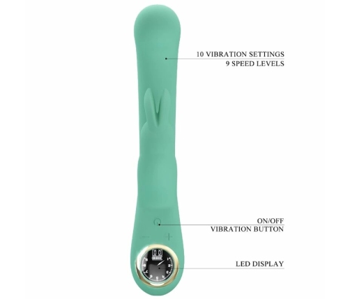 Pretty Love Lamar Rechargeable Silicone Dual Action Vibrator Green