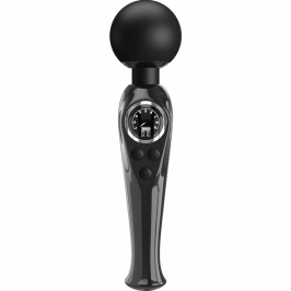 Pretty Love Skyler Wand Massager Black - 10 Modes, Flexible Silicone Head