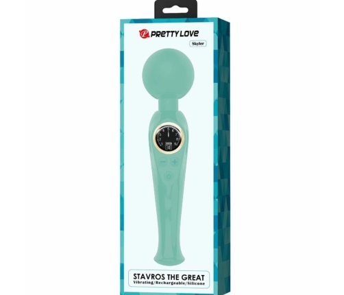 Pretty Love Skyler Rechargeable Green Wand Massager LCD 10 Modes