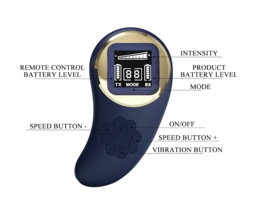 Pretty Love Vivian Blue Wireless Egg - 10 Modes Remote Control, USB, Silicone