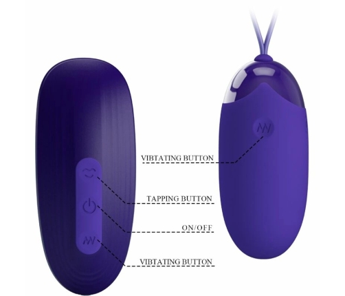 Pretty Love Vibrating Egg & Tapping Stimulator Purple USB Rechargeable