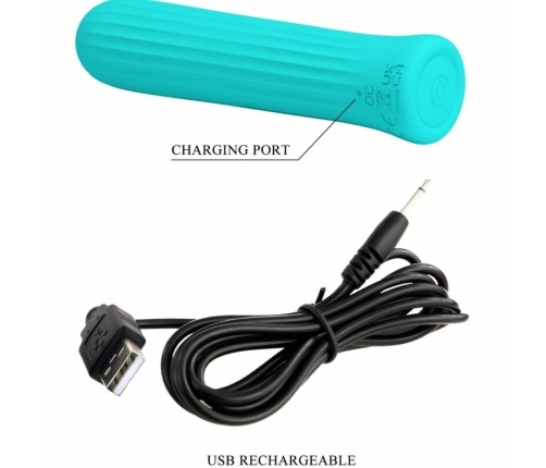 Pretty Love Blanche Blue Flexible Silicone Vibrator 12 Modes USB Rechargeable