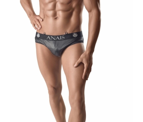 ANAIS MEN ARES Slip XL - Leather & Mesh Comfort Shorts, Black