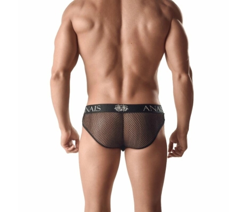ANAIS Men ARES Slip 3XL - Black Mesh & Leather Look Briefs, Comfort Fit