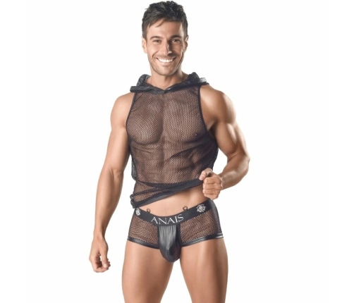 Anais Men Ares Hooded Mesh T-shirt Black XXXL - Breathable Fit