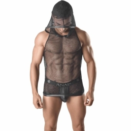 Anais Men Ares Hooded Mesh T-shirt Black XXXL - Breathable Fit