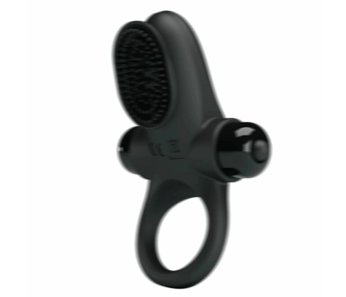 Pretty Love Vibrating Silicone Ring II Black - 10 Modes, Adjustable Fit