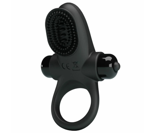Pretty Love Vibrating Silicone Ring II Black - 10 Modes, Adjustable Fit