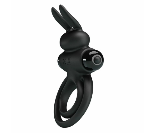 Pretty Love Vibrating Silicone Ring III Rabbit Black 10-Mode System