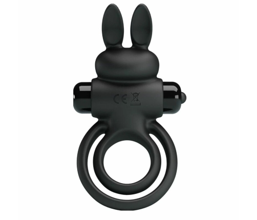Pretty Love Vibrating Silicone Ring III Rabbit Black 10-Mode System