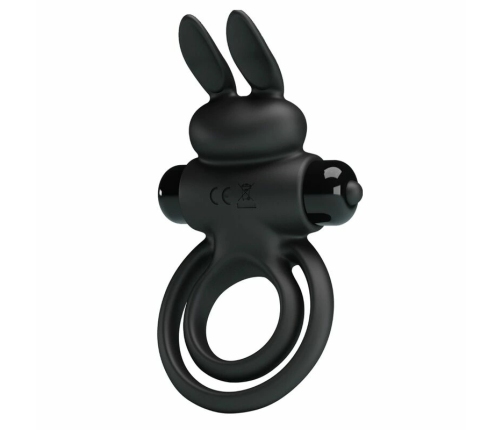 Pretty Love Vibrating Silicone Ring III Rabbit Black 10-Mode System