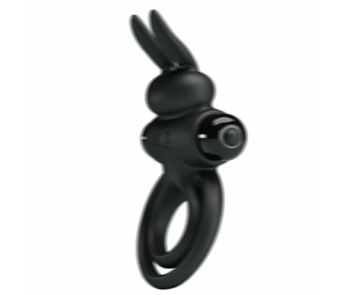 Pretty Love Vibrating Silicone Ring III Rabbit Black 10-Mode System