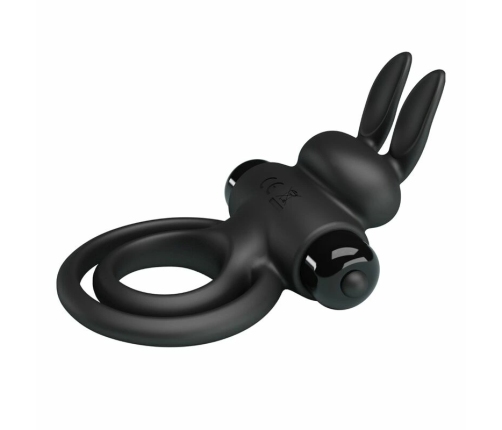 Pretty Love Vibrating Silicone Ring III Rabbit Black 10-Mode System