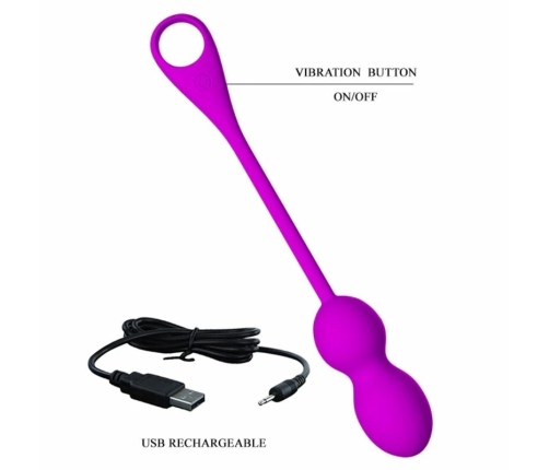 Pretty Love Elvira Rechargeable Kegel Training Balls Purple 12 Modes