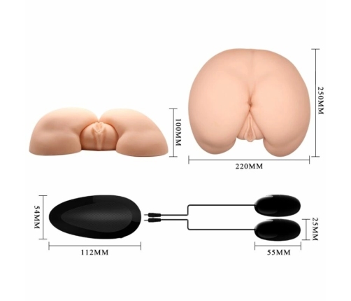 Crazy Bull Intimate Machine for Men Double Channel Vibrating TPR Skin Tone