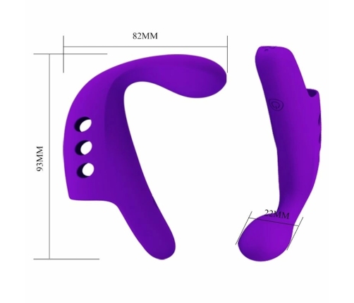 Pretty Love Gorgon Purple USB Finger Stimulator, 10 Modes, Silicone