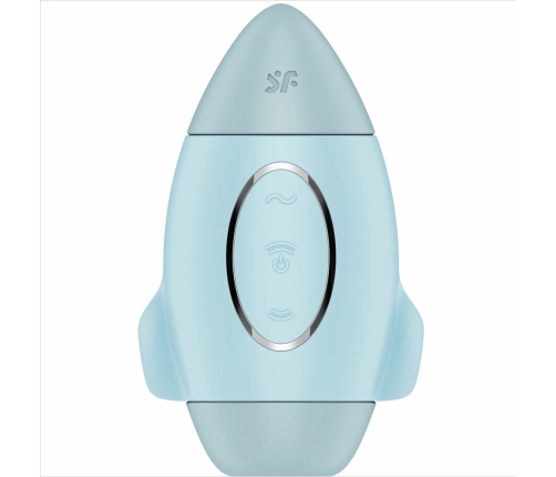 Satisfyer Mission Control Blue Small Dual-Function Vibrator, IPX7, Silicone