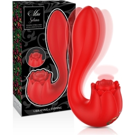 MIA Selena Vibrating & Tapping Rose-Shaped Intimate Device Red