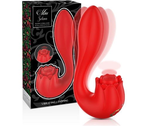 MIA Selena Vibrating & Tapping Rose-Shaped Intimate Device Red