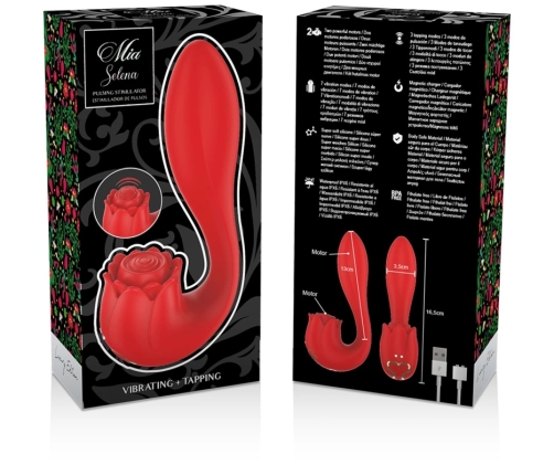 MIA Selena Vibrating & Tapping Rose-Shaped Intimate Device Red