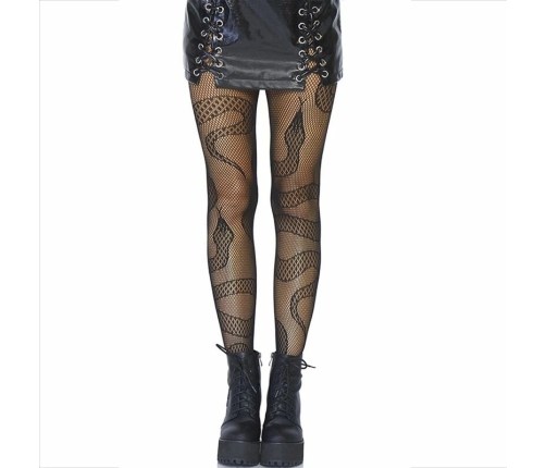 LEG AVENUE - STOCKINGS NET SNAKES BLACK