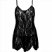Leg Avenue Chemise Flower Lace Black - Elegant Floral Lace Nightgown, One Size
