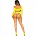 Leg Avenue Yellow Seamless Asymmetrical Bodysuit with Thong Back - One Size