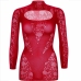 Leg Avenue Mini Dress Red - Lace Long Sleeve, One Size