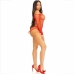 Leg Avenue Bodysuit Red Gloss Rhinestone Fishnet One Size