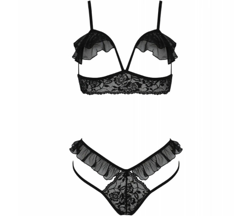 Passion Dolly Two-Piece Intimate Set Black S/M - Lace & Tulle Elegance