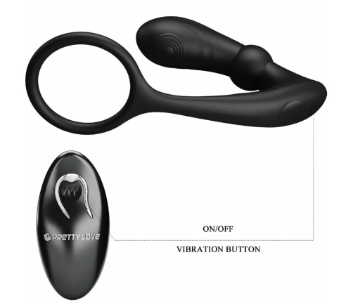 Pretty Love Warren Black Remote-Controlled Silicone Intimate System