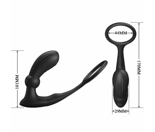 Pretty Love Warren Black Remote-Controlled Silicone Intimate System