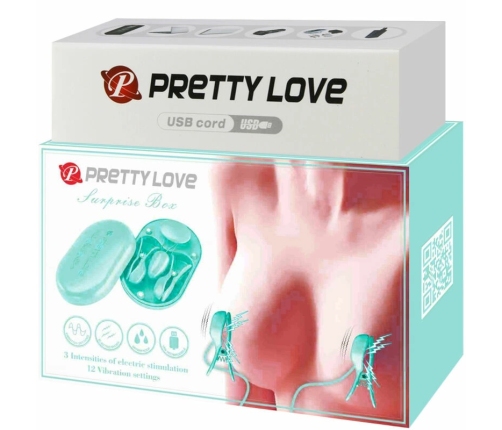 Pretty Love Surprise Box Blue Electro Stimulation Intimate Clips USB