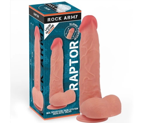 Rockarmy Liquid Silicone Raptor 24cm Natural - Flexible Model with Suction Base