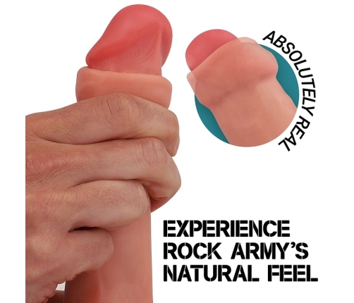 Rockarmy Liquid Silicone Raptor 24cm Natural - Flexible Model with Suction Base