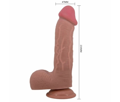 Pretty Love Sliding Skin Series Anatomical Model with Suction Base Brown 23.4 cm
