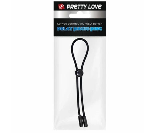 Pretty Love Cord Adjustable Silicone Comfort Ring - Black, 188 mm