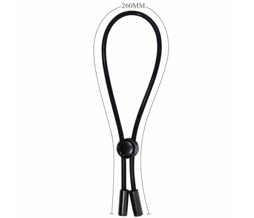 Pretty Love Cord Adjustable Silicone Comfort Ring - Black, 188 mm