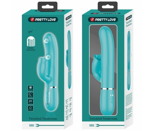 Pretty Love Aqua Green Dual-Action Vibrator with Licking System