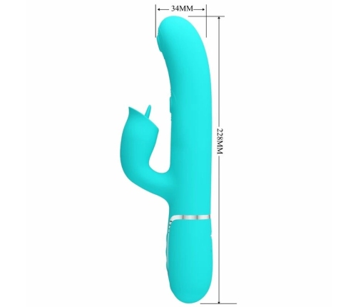 Pretty Love Aqua Green Dual-Action Vibrator with Licking System