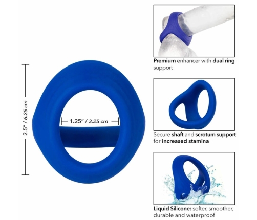 CalExotics Admiral Dual Support Ring Blue - Liquid Silicone Comfort System