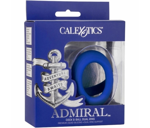 CalExotics Admiral Dual Support Ring Blue - Liquid Silicone Comfort System