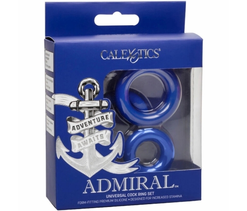 CalExotics Admiral Blue Set - 3-Piece Liquid Silicone Performance Rings